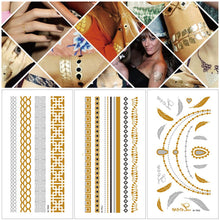 Load image into Gallery viewer, Hot Stamping Tattoo Sticker Water Transfer Metal Waterproof Tattoo Sticker Party Sexy Women Men Body Arm Art Tattoo Stickers