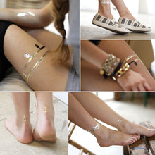 Load image into Gallery viewer, Hot Stamping Tattoo Sticker Water Transfer Metal Waterproof Tattoo Sticker Party Sexy Women Men Body Arm Art Tattoo Stickers