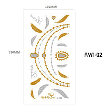 Load image into Gallery viewer, Hot Stamping Tattoo Sticker Water Transfer Metal Waterproof Tattoo Sticker Party Sexy Women Men Body Arm Art Tattoo Stickers