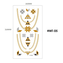 Load image into Gallery viewer, Hot Stamping Tattoo Sticker Water Transfer Metal Waterproof Tattoo Sticker Party Sexy Women Men Body Arm Art Tattoo Stickers
