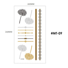 Load image into Gallery viewer, Hot Stamping Tattoo Sticker Water Transfer Metal Waterproof Tattoo Sticker Party Sexy Women Men Body Arm Art Tattoo Stickers