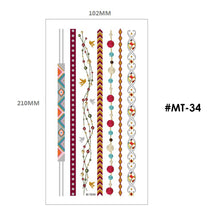 Load image into Gallery viewer, Hot Stamping Tattoo Sticker Water Transfer Metal Waterproof Tattoo Sticker Party Sexy Women Men Body Arm Art Tattoo Stickers