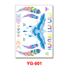 Load image into Gallery viewer, Creative Fluorescent Flower Arm Tattoo Stickers Face Stickers Waterproof Feather Geometric Butterfly Luminous Arm Tattoo Stickers