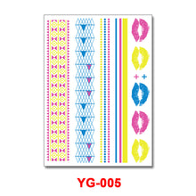 Load image into Gallery viewer, Creative Fluorescent Flower Arm Tattoo Stickers Face Stickers Waterproof Feather Geometric Butterfly Luminous Arm Tattoo Stickers