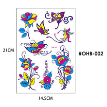 Load image into Gallery viewer, Creative Fluorescent Butterfly Face Tattoo Stickers Bar Rose Stickers Flower Arm Waterproof Environmental Protection Tattoo Stickers