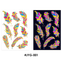 Load image into Gallery viewer, Creative Fluorescent Bronzing Flower Arm Tattoo Stickers Hot Face Stickers Waterproof Feather Body Arm Tattoo Stickers