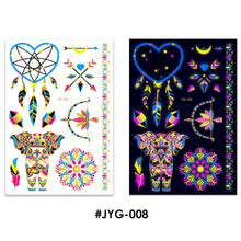 Load image into Gallery viewer, Creative Fluorescent Bronzing Flower Arm Tattoo Stickers Hot Face Stickers Waterproof Feather Body Arm Tattoo Stickers