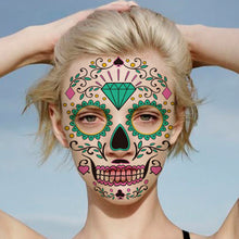 Load image into Gallery viewer, Creative Funny Face Halloween Colorful Luminous Tattoo Stickers Face Stickers Ghost Festival Scar Women Men Tattoo Stickers