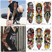 Load image into Gallery viewer, Large Size Beauty Beast Full Arm Tattoo Stickers Flower Arm Environmental Protection Personality Full Arm Flower Arm Tattoo Stickers