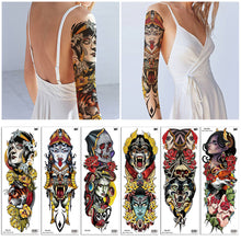 Load image into Gallery viewer, Large Size Beauty Beast Full Arm Tattoo Stickers Flower Arm Environmental Protection Personality Full Arm Flower Arm Tattoo Stickers