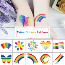 Load image into Gallery viewer, Temporary Rainbow Tattoo Stickers Gradient Colorful Butterfly Rainbow Face Tattoo Stickers Body Stickers Face Tattoo Stickers