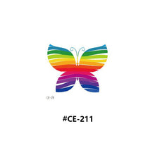 Load image into Gallery viewer, Temporary Rainbow Tattoo Stickers Gradient Colorful Butterfly Rainbow Face Tattoo Stickers Body Stickers Face Tattoo Stickers