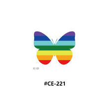 Load image into Gallery viewer, Temporary Rainbow Tattoo Stickers Gradient Colorful Butterfly Rainbow Face Tattoo Stickers Body Stickers Face Tattoo Stickers