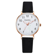 Load image into Gallery viewer, Women Leather Belt Watch Casual Quartz Watches with Cherry Blossom Bracelet Fashion Jewelry Gift