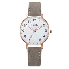 Load image into Gallery viewer, Women Leather Belt Watch Casual Quartz Watches with Cherry Blossom Bracelet Fashion Jewelry Gift