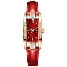 Load image into Gallery viewer, Luxury Women Watch Square Diamond Ladies Quartz Watches Green Dial Leather Band Wristwatch