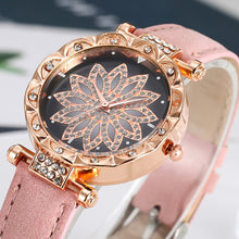 Load image into Gallery viewer, Luxury Women Watch Big Dial Diamond Flower Analog Quartz Watch Bracelet Watches Set