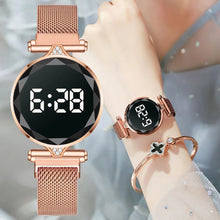 Load image into Gallery viewer, Fashion Women Watch LED Digital Display Watch Luxury Stainless Steel Ladies Wristwatch