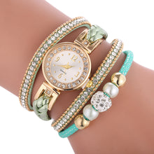 Load image into Gallery viewer, Luxury Women Watch Leather Strap Diamond Quartz Watch Wrap Around Fashion Bracelet Wrist Watches