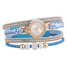 Load image into Gallery viewer, Luxury Women Watch Leather Strap Diamond Quartz Watch Wrap Around Fashion Bracelet Wrist Watches