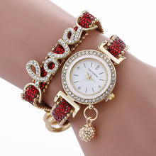Load image into Gallery viewer, Luxury Women Watch Wrap Around Bracelet Wrist Watches Love Diamond Hanging Ball Quartz Watch