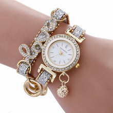 Load image into Gallery viewer, Luxury Women Watch Wrap Around Bracelet Wrist Watches Love Diamond Hanging Ball Quartz Watch