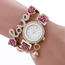 Load image into Gallery viewer, Luxury Women Watch Wrap Around Bracelet Wrist Watches Love Diamond Hanging Ball Quartz Watch