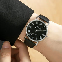 Load image into Gallery viewer, Fashion Men Watch Leather Strap Roman Numeral Quartz Watch