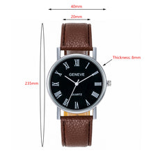Load image into Gallery viewer, Fashion Men Watch Leather Strap Roman Numeral Quartz Watch