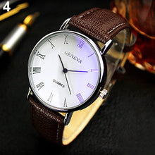 Load image into Gallery viewer, Fashion Men Watch Leather Strap Roman Numeral Quartz Watch