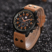 Load image into Gallery viewer, Vintage Classic Men Watch Casual Leather Strap Sports Quartz Watch Calendar Display