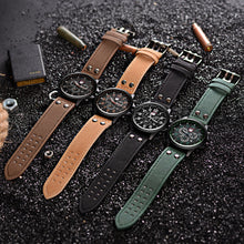 Load image into Gallery viewer, Vintage Classic Men Watch Casual Leather Strap Sports Quartz Watch Calendar Display