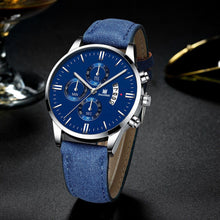 Load image into Gallery viewer, Fashion Men Wathch Sports Leather Strap Casual Calendar Quartz Watch Luxury Wristwatch