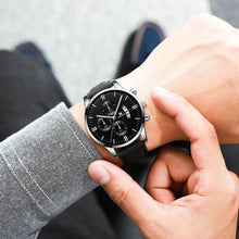 Load image into Gallery viewer, Fashion Men Wathch Sports Leather Strap Casual Calendar Quartz Watch Luxury Wristwatch