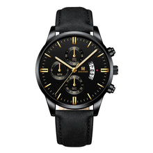 Load image into Gallery viewer, Fashion Men Wathch Sports Leather Strap Casual Calendar Quartz Watch Luxury Wristwatch