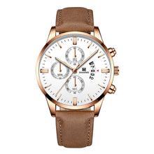 Load image into Gallery viewer, Fashion Men Wathch Sports Leather Strap Casual Calendar Quartz Watch Luxury Wristwatch