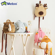 Load image into Gallery viewer, Metoo Plush Animal Backpack with Anti-Lost Strap Plush Doll Toys For Girls Baby Cute Tiger Stuffed Animals For Kid School Shoulder Bag In Kindergarten