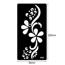 Load image into Gallery viewer, 1Sheet Women Flower Tattoo Stencils Henna Templates Arm Back Chest Body Art Airbrush Paint Templates Decal DIY Flower Painting