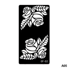 Load image into Gallery viewer, 1Sheet Women Flower Tattoo Stencils Henna Templates Arm Back Chest Body Art Airbrush Paint Templates Decal DIY Flower Painting