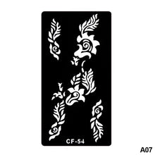 Load image into Gallery viewer, 1Sheet Women Flower Tattoo Stencils Henna Templates Arm Back Chest Body Art Airbrush Paint Templates Decal DIY Flower Painting