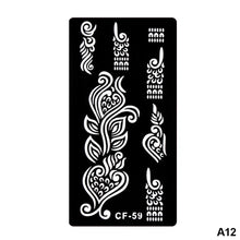 Load image into Gallery viewer, 1Sheet Women Flower Tattoo Stencils Henna Templates Arm Back Chest Body Art Airbrush Paint Templates Decal DIY Flower Painting