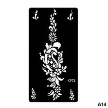 Load image into Gallery viewer, 1Sheet Women Flower Tattoo Stencils Henna Templates Arm Back Chest Body Art Airbrush Paint Templates Decal DIY Flower Painting