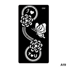 Load image into Gallery viewer, 1Sheet Women Flower Tattoo Stencils Henna Templates Arm Back Chest Body Art Airbrush Paint Templates Decal DIY Flower Painting