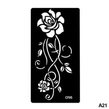 Load image into Gallery viewer, 1Sheet Women Flower Tattoo Stencils Henna Templates Arm Back Chest Body Art Airbrush Paint Templates Decal DIY Flower Painting