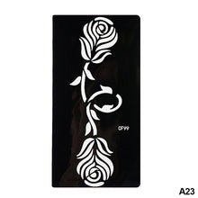 Load image into Gallery viewer, 1Sheet Women Flower Tattoo Stencils Henna Templates Arm Back Chest Body Art Airbrush Paint Templates Decal DIY Flower Painting