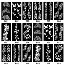 Load image into Gallery viewer, 1Sheet Women Flower Tattoo Stencils Henna Templates Arm Back Chest Body Art Airbrush Paint Templates Decal DIY Flower Painting