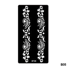 Load image into Gallery viewer, 1Sheet Women Flower Tattoo Stencils Henna Templates Arm Back Chest Body Art Airbrush Paint Templates Decal DIY Flower Painting