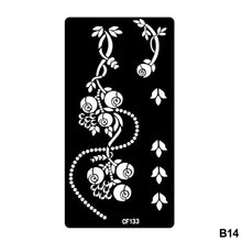 Load image into Gallery viewer, 1Sheet Women Flower Tattoo Stencils Henna Templates Arm Back Chest Body Art Airbrush Paint Templates Decal DIY Flower Painting
