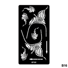 Load image into Gallery viewer, 1Sheet Women Flower Tattoo Stencils Henna Templates Arm Back Chest Body Art Airbrush Paint Templates Decal DIY Flower Painting