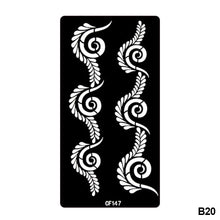 Load image into Gallery viewer, 1Sheet Women Flower Tattoo Stencils Henna Templates Arm Back Chest Body Art Airbrush Paint Templates Decal DIY Flower Painting